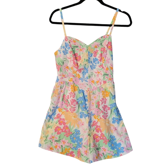 NWT Old Navy pastel floral linen blend romper - M. G18 - Picture 4 of 8